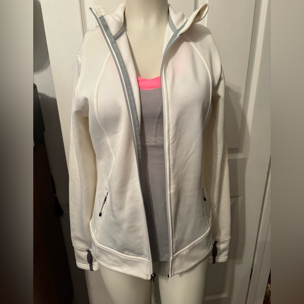 Lands end Polartec hoodie zip front XS